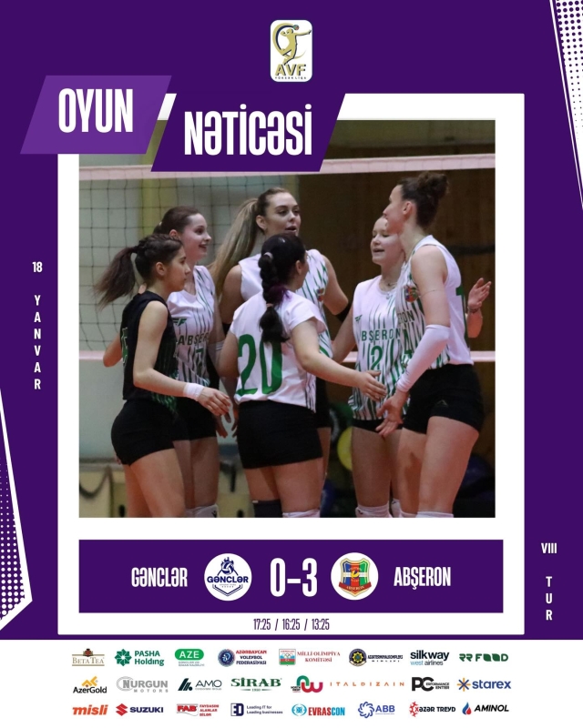 Bu gün qadın voleybolçuların Yüksək Liqasında təxirə salınmış oyun keçirilib.