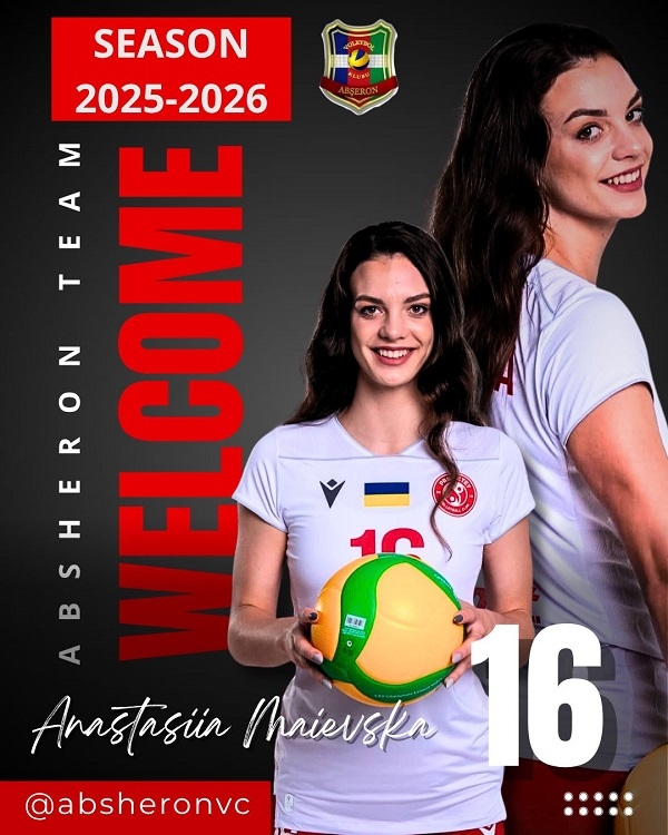 Ukraniyalı voleybolçu Anastasiia Maievska Abşeronda!